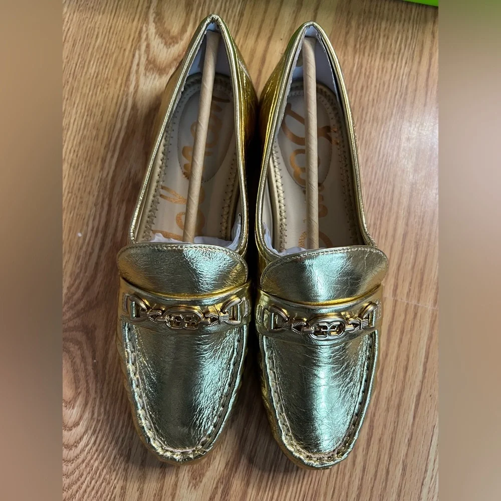 Sam Edelman Lucca Bit Loafer size 6 in Amber Gold Leather NIB - Picture 6 of 12